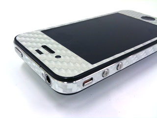 iPhone4サイドフレーム用カーボン調シートシルバー iPhone4サイドフレーム用カーボン調シートシルバー