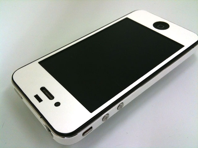 iPhone4用カーボン調シート白 iPhone4用カーボン調シート白