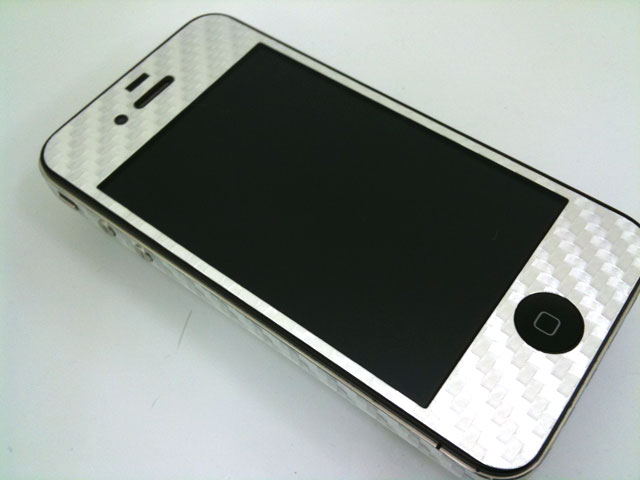 iPhone4用カーボン調シートシルバー iPhone4用カーボン調シートシルバー