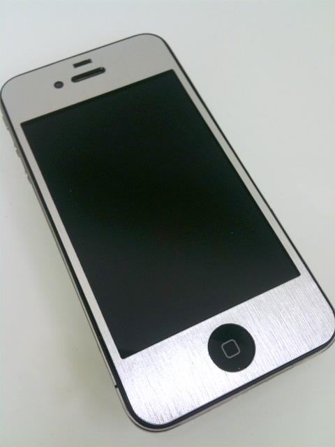 iPhone4用シルバーヘアラインシート iPhone4用シルバーヘアラインシート