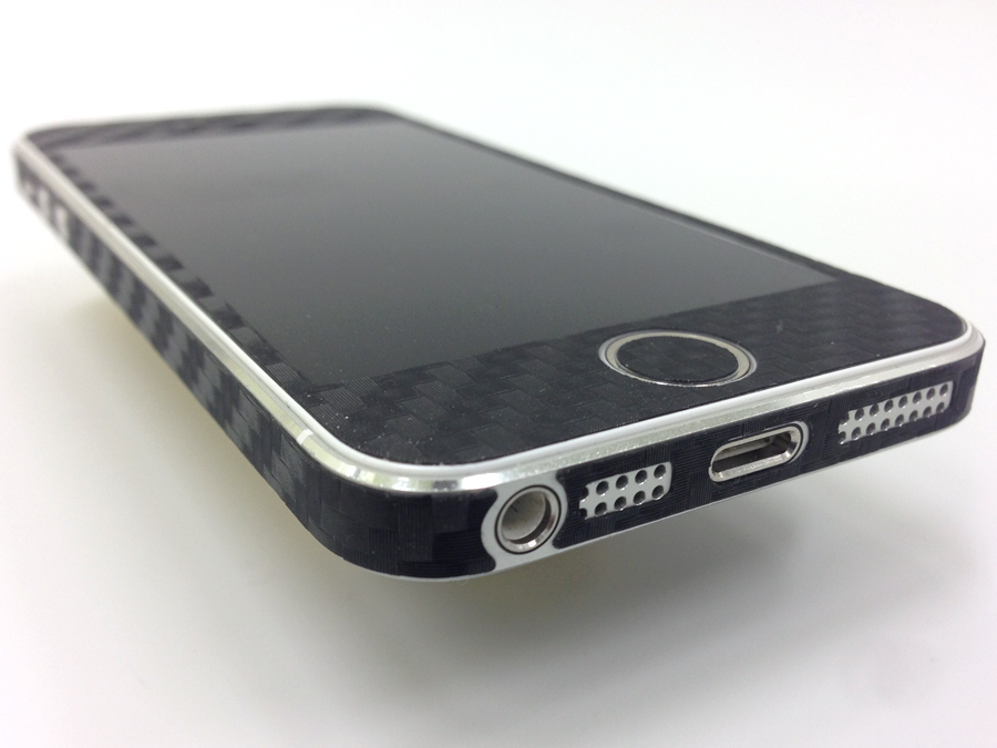iPhone5・iPhone5sサイドフレーム用カーボン調シート黒